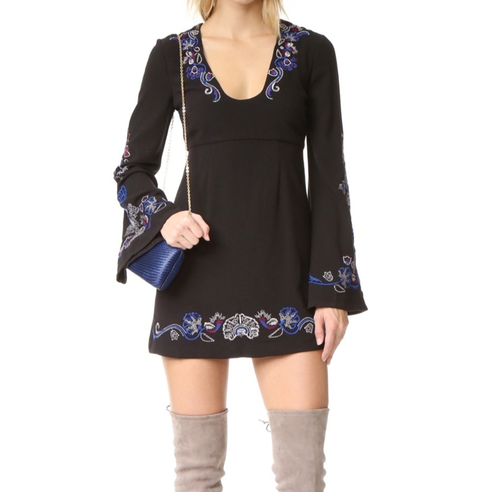 Free People NWT 4 Holiday Folk Flare Dress